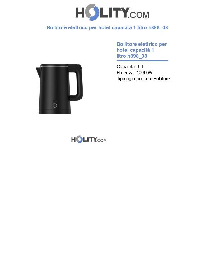 Bollitore elettrico per hotel capacità 1 litro h898_08