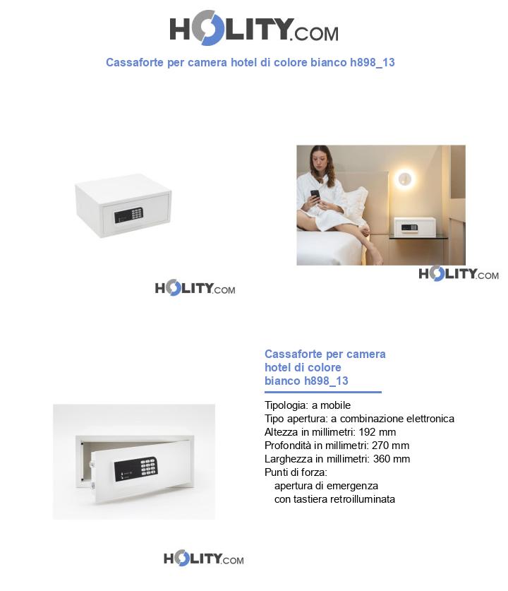 Cassaforte per camera hotel di colore bianco h898_13