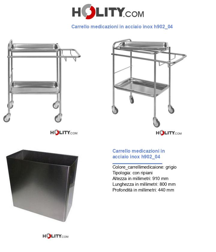 Carrello medicazioni in acciaio inox h902_04