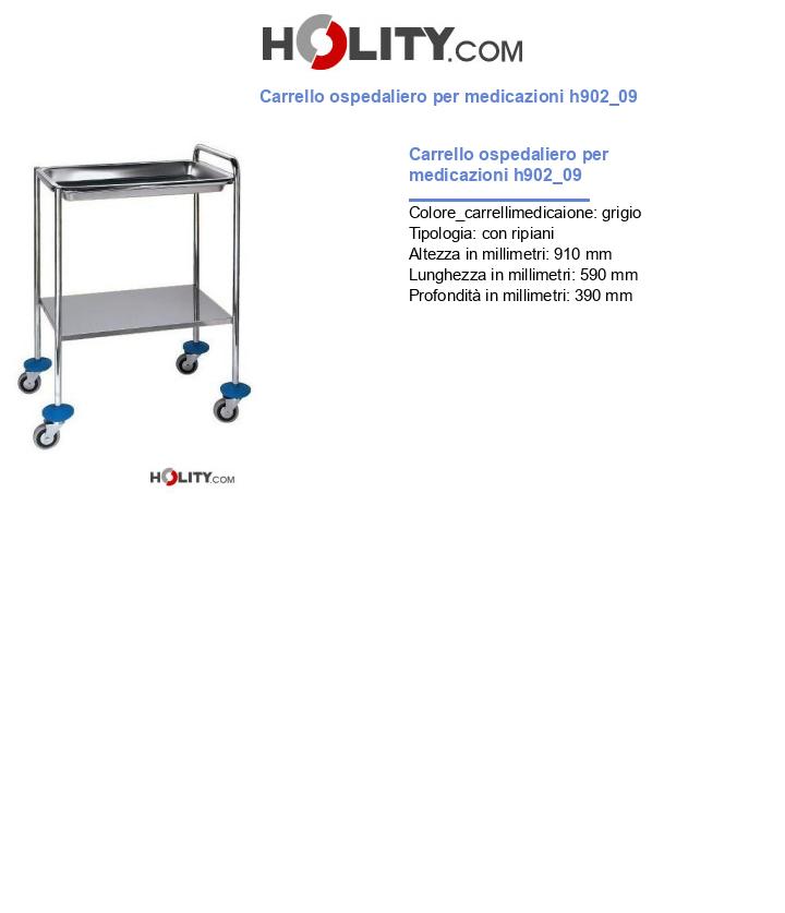 Carrello ospedaliero per medicazioni h902_09