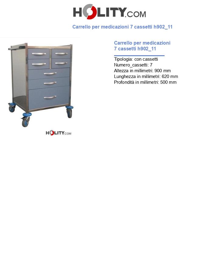 Carrello per medicazioni 7 cassetti h902_11