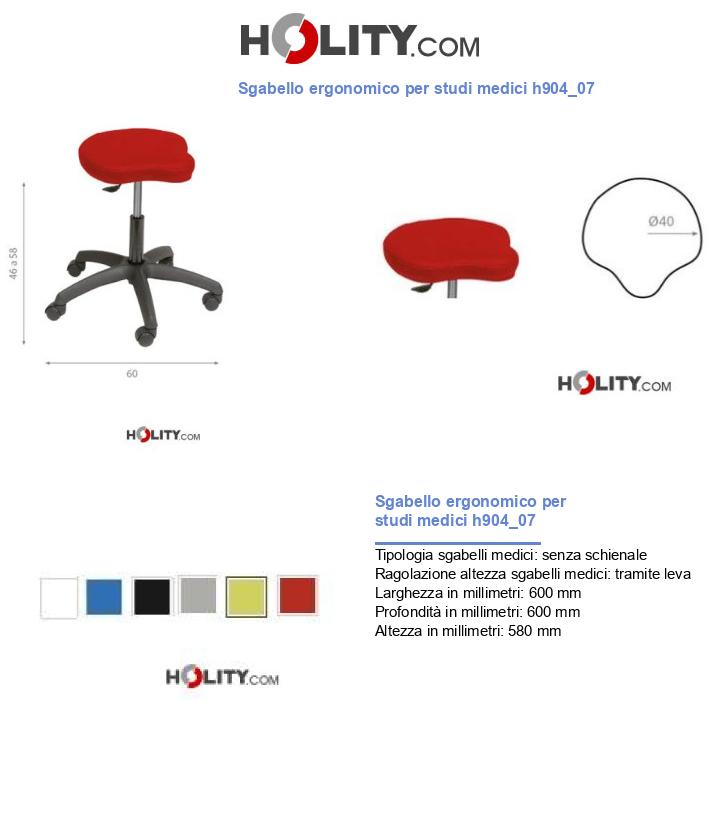Sgabello ergonomico per studi medici h904_07