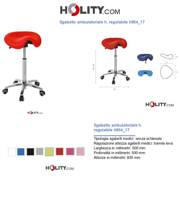 Sgabello ambulatoriale h. regolabile h904_17