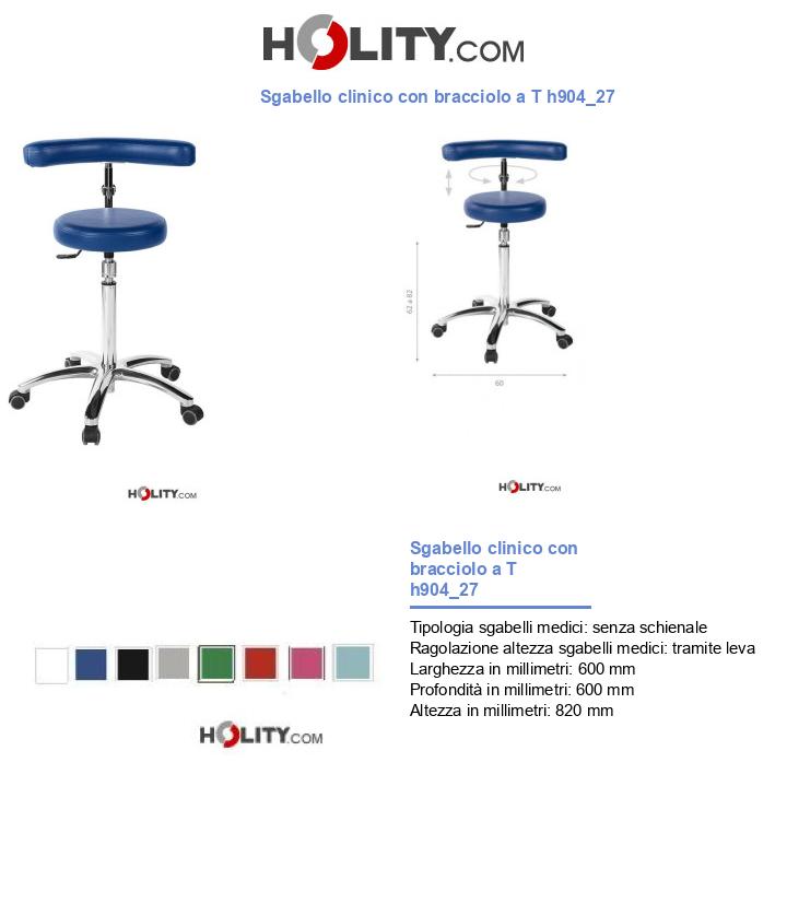 Sgabello clinico con bracciolo a T h904_27