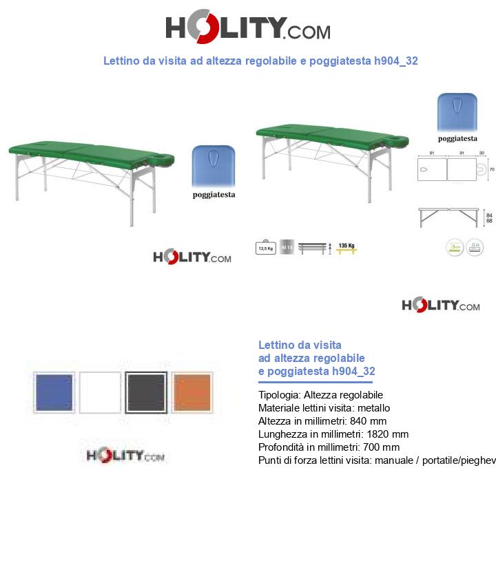 Lettino da visita ad altezza regolabile e poggiatesta h904_32
