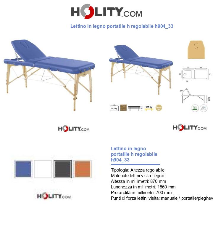 Lettino in legno portatile h regolabile h904_33