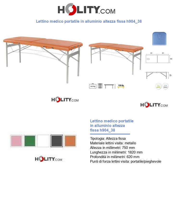 Lettino medico portatile in alluminio altezza fissa h904_38