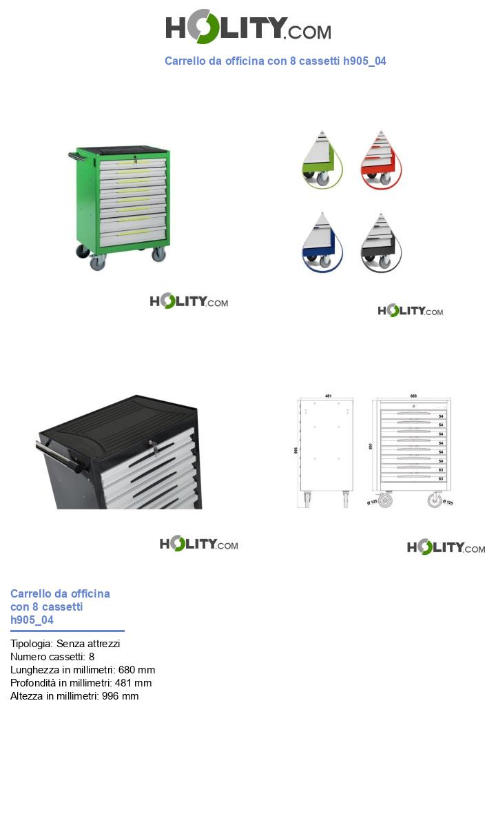Carrello da officina con 8 cassetti h905_04