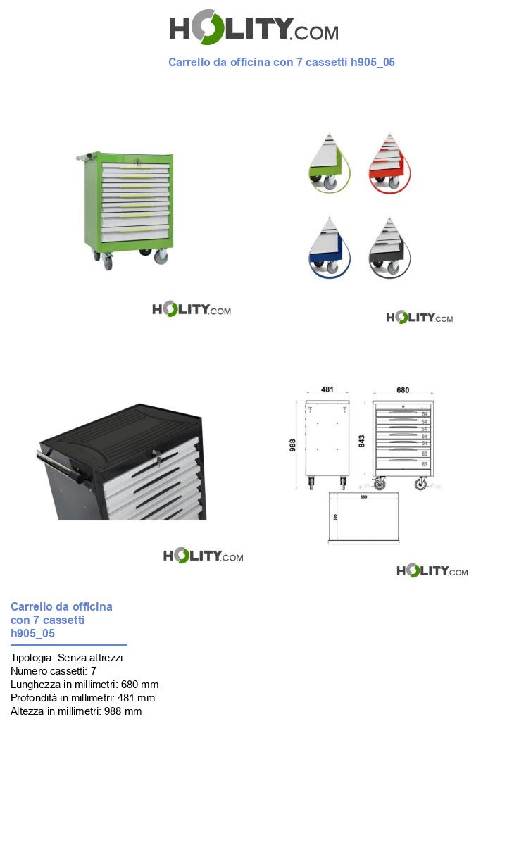 Carrello da officina con 7 cassetti h905_05