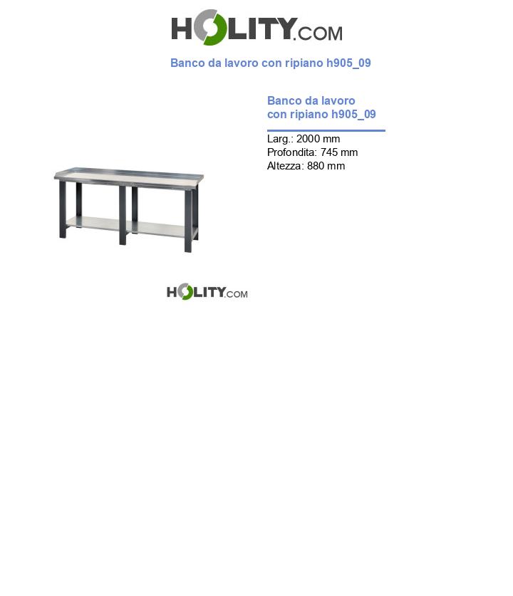 Banco da lavoro con ripiano h905_09