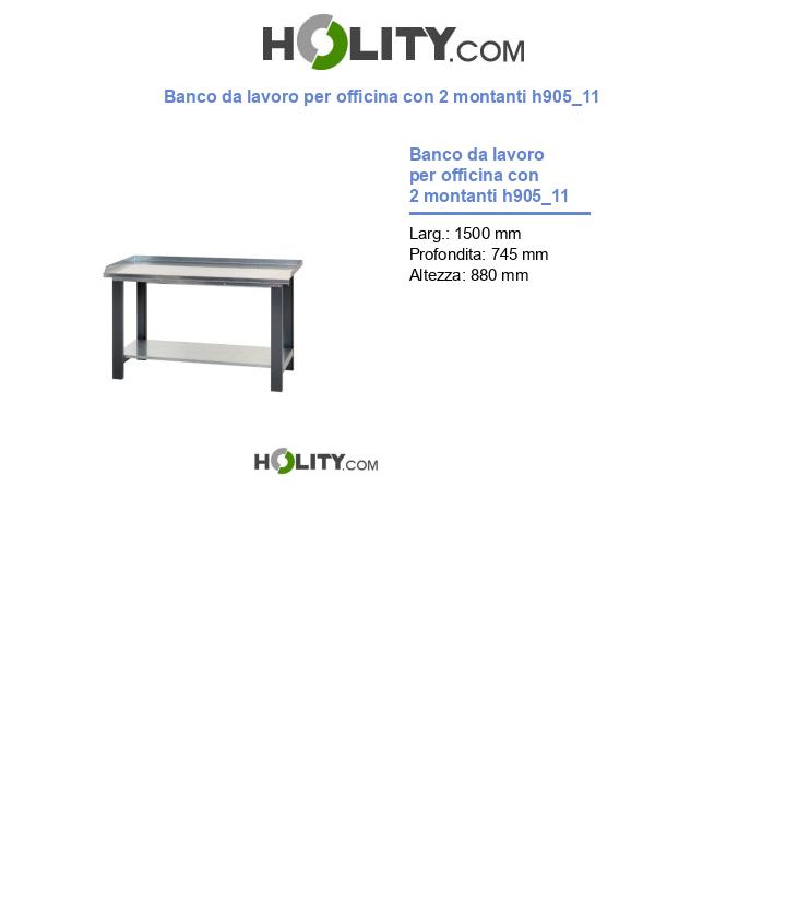Banco da lavoro per officina con 2 montanti h905_11