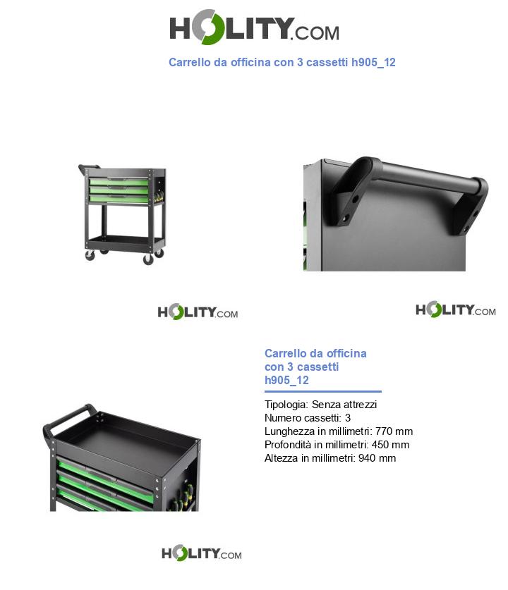 Carrello da officina con 3 cassetti h905_12
