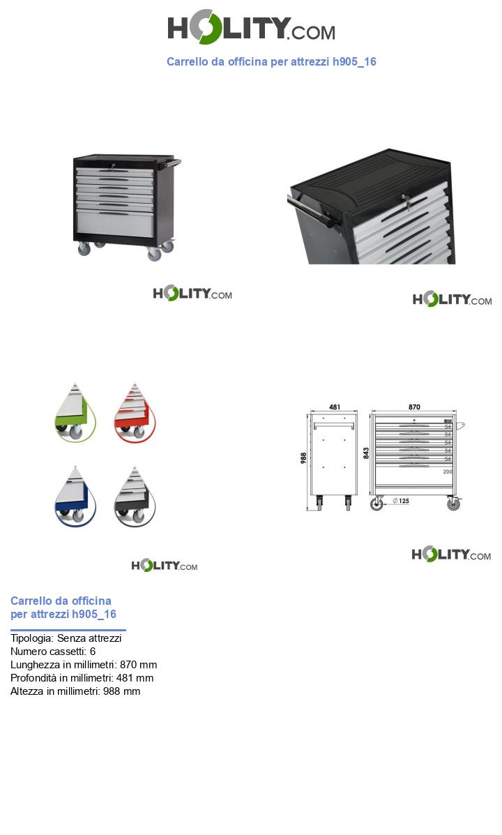 Carrello da officina per attrezzi h905_16