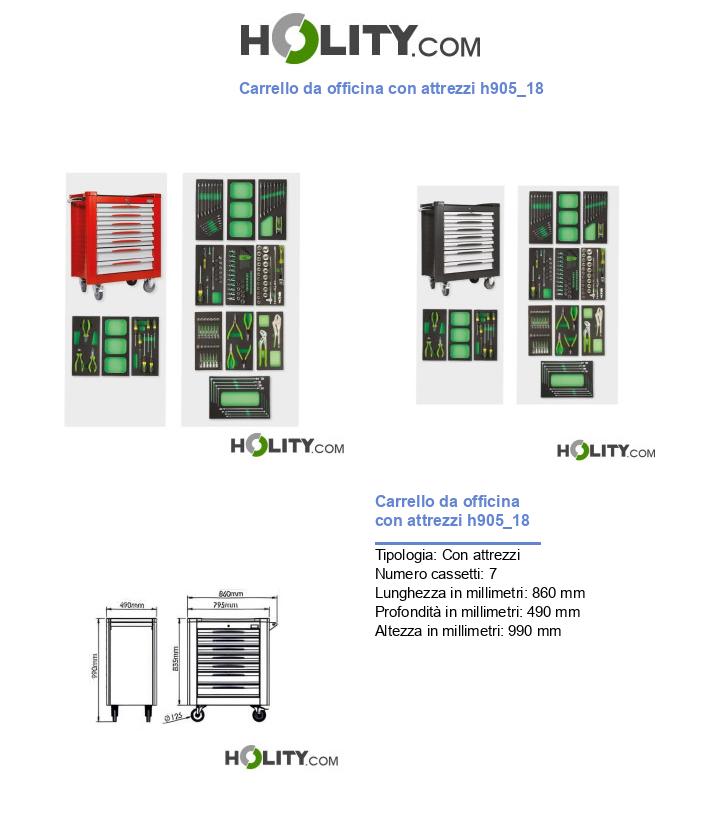 Carrello da officina con attrezzi h905_18