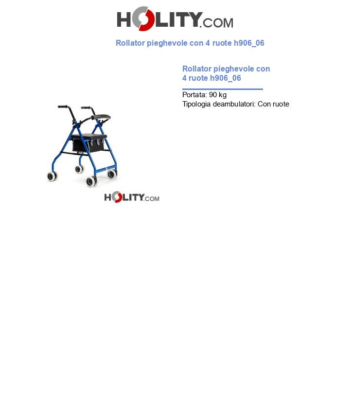 Rollator pieghevole con 4 ruote h906_06