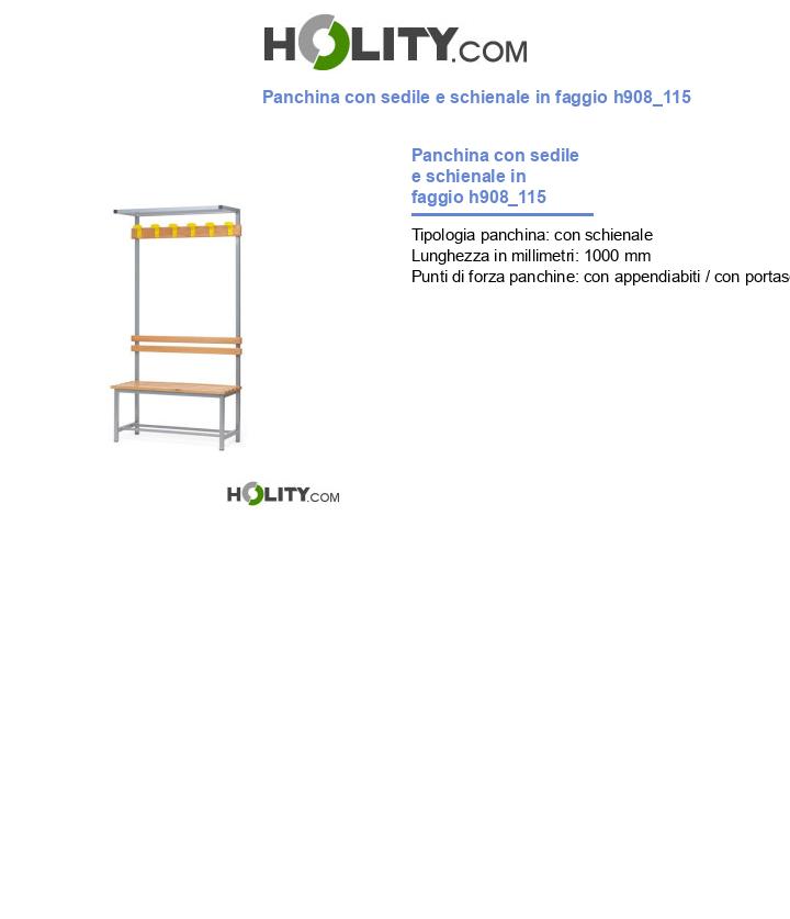 Panchina con sedile e schienale in faggio h908_115