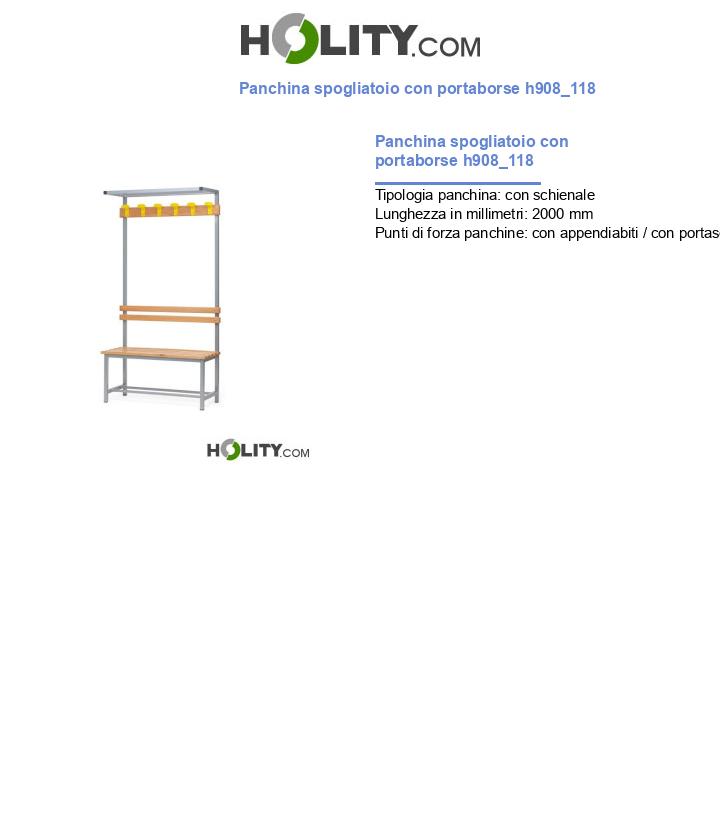 Panchina spogliatoio con portaborse h908_118