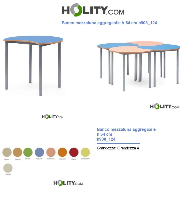 Banco mezzaluna aggregabile h 64 cm h908_124
