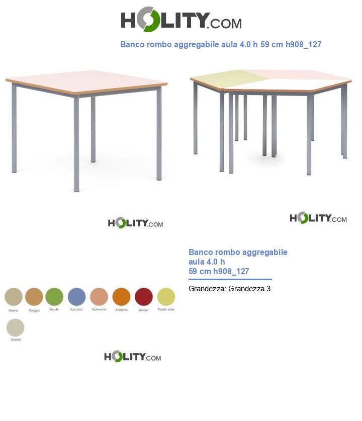 Banco rombo aggregabile aula 4.0 h 59 cm h908_127