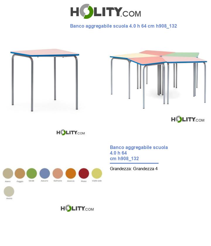 Banco aggregabile scuola 4.0 h 64 cm h908_132