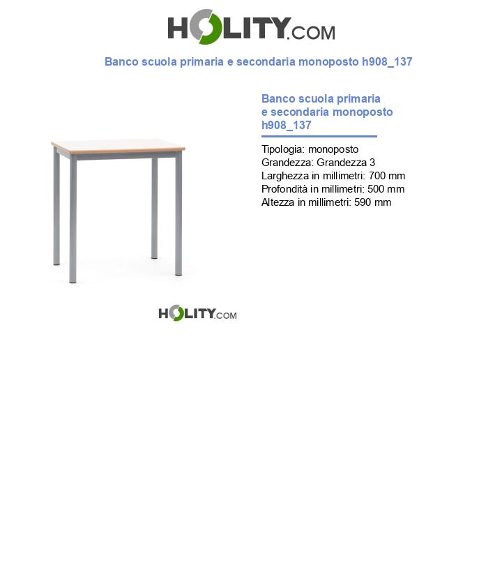Banco scuola primaria e secondaria monoposto h908_137