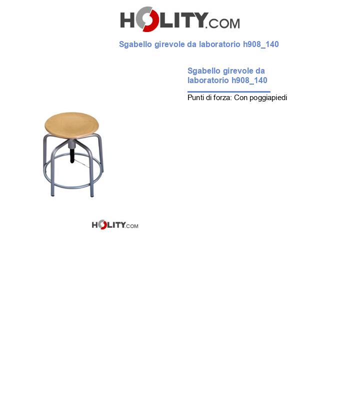 Sgabello girevole da laboratorio h908_140