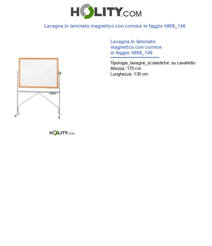Lavagna in laminato magnetico con cornice in faggio h908_146