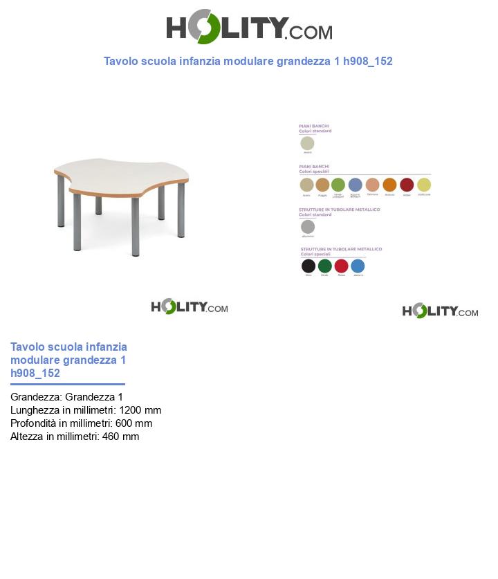 Tavolo scuola infanzia modulare grandezza 1 h908_152