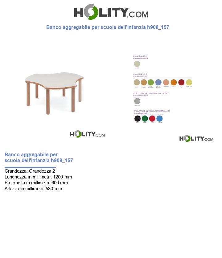 Banco aggregabile per scuola dell'infanzia h908_157