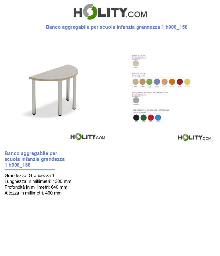 Banco aggregabile per scuola infanzia grandezza 1 h908_158