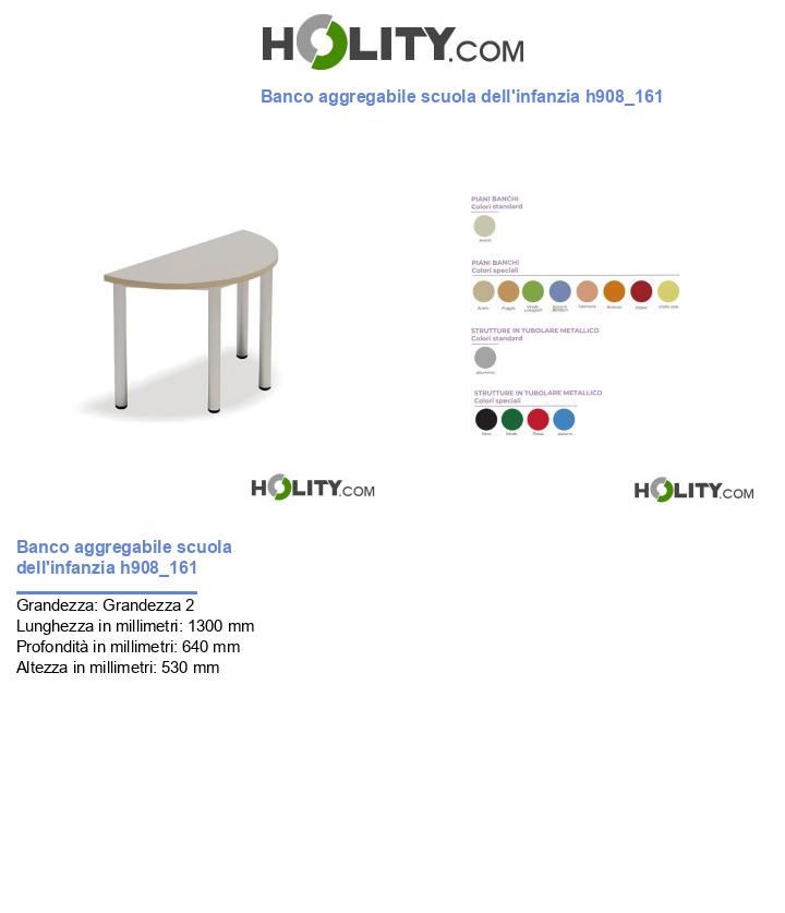 Banco aggregabile scuola dell'infanzia h908_161