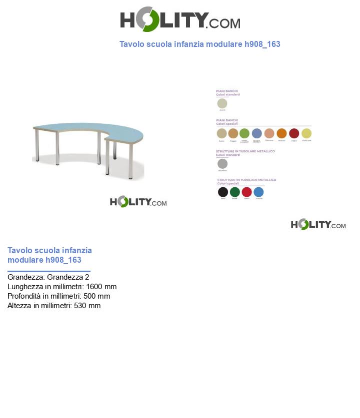 Tavolo scuola infanzia modulare h908_163