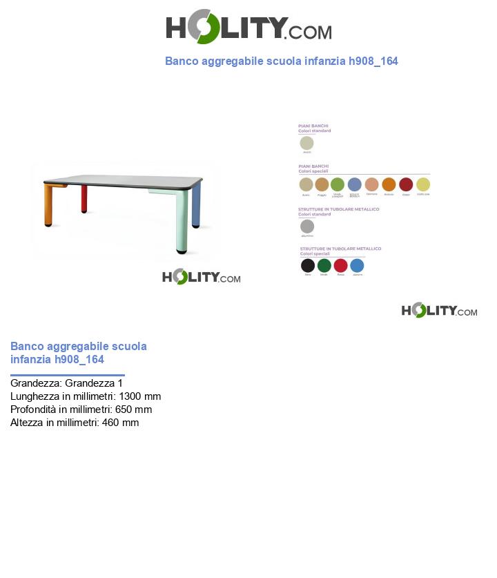 Banco aggregabile scuola infanzia h908_164