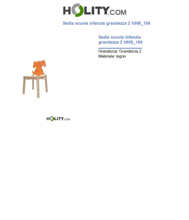 Sedia scuola infanzia grandezza 2 h908_166