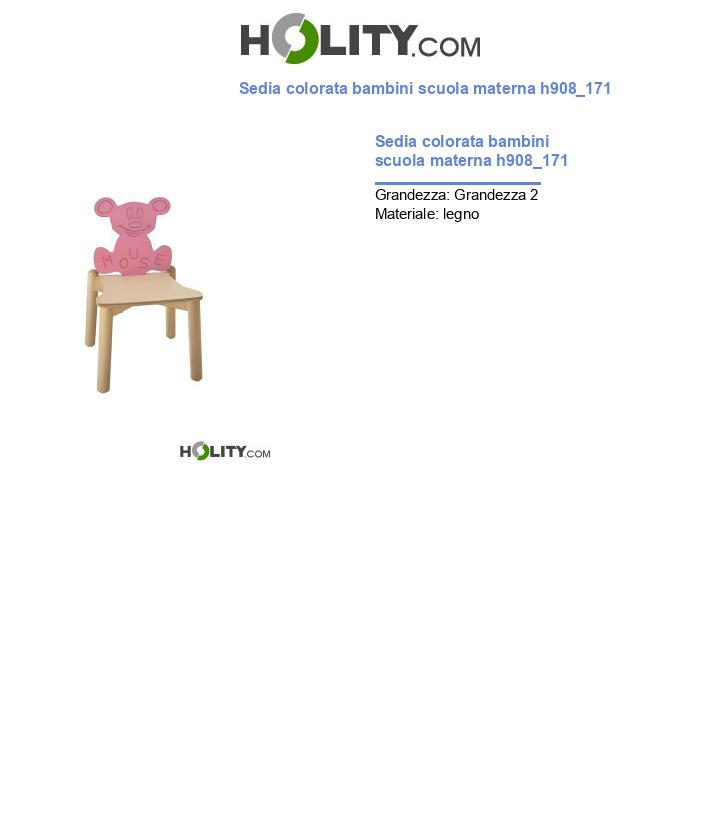 Sedia colorata bambini scuola materna h908_171