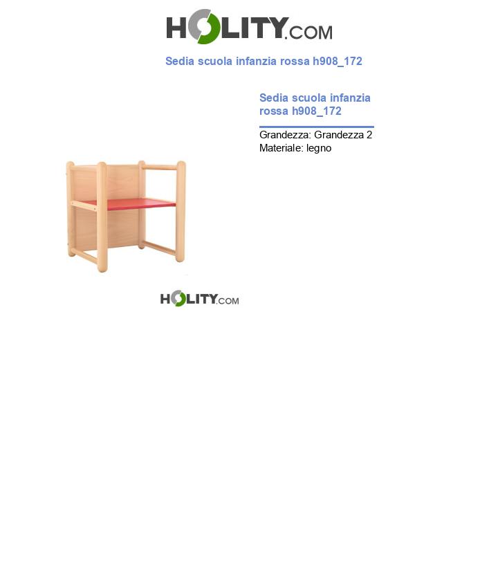 Sedia scuola infanzia rossa h908_172