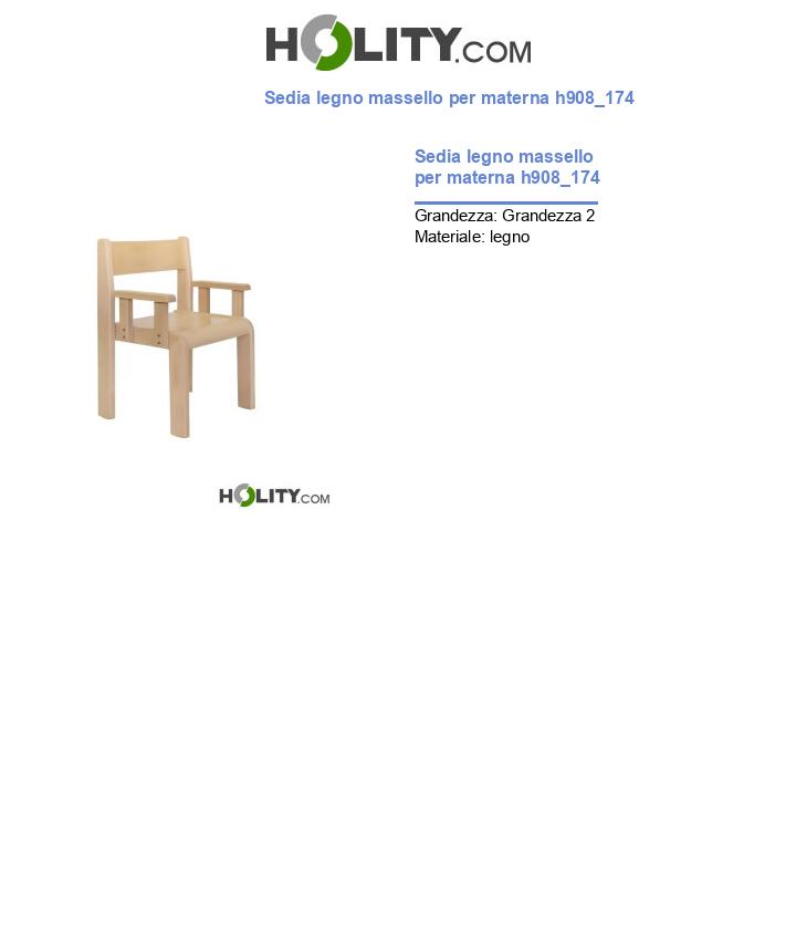 Sedia legno massello per materna h908_174