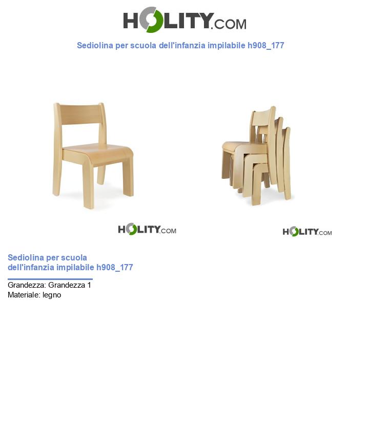 Sediolina per scuola dell'infanzia impilabile h908_177