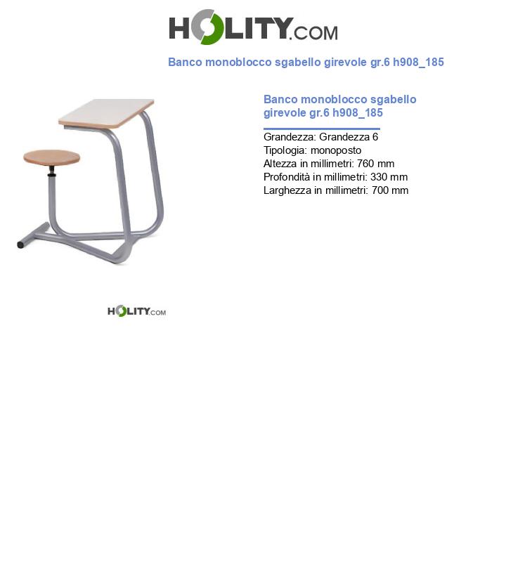 Banco monoblocco sgabello girevole gr.6 h908_185