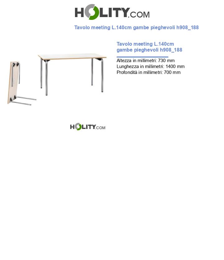 Tavolo meeting L.140cm gambe pieghevoli h908_188