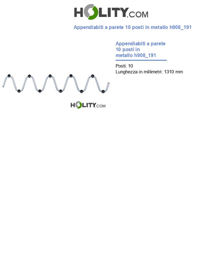 Appendiabiti a parete 10 posti in metallo h908_191