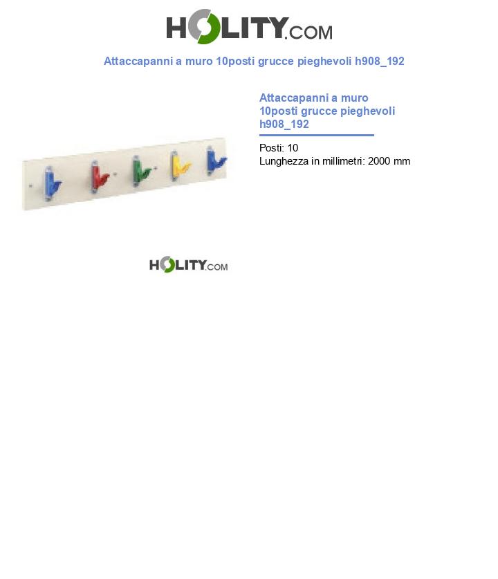 Attaccapanni a muro 10posti grucce pieghevoli h908_192