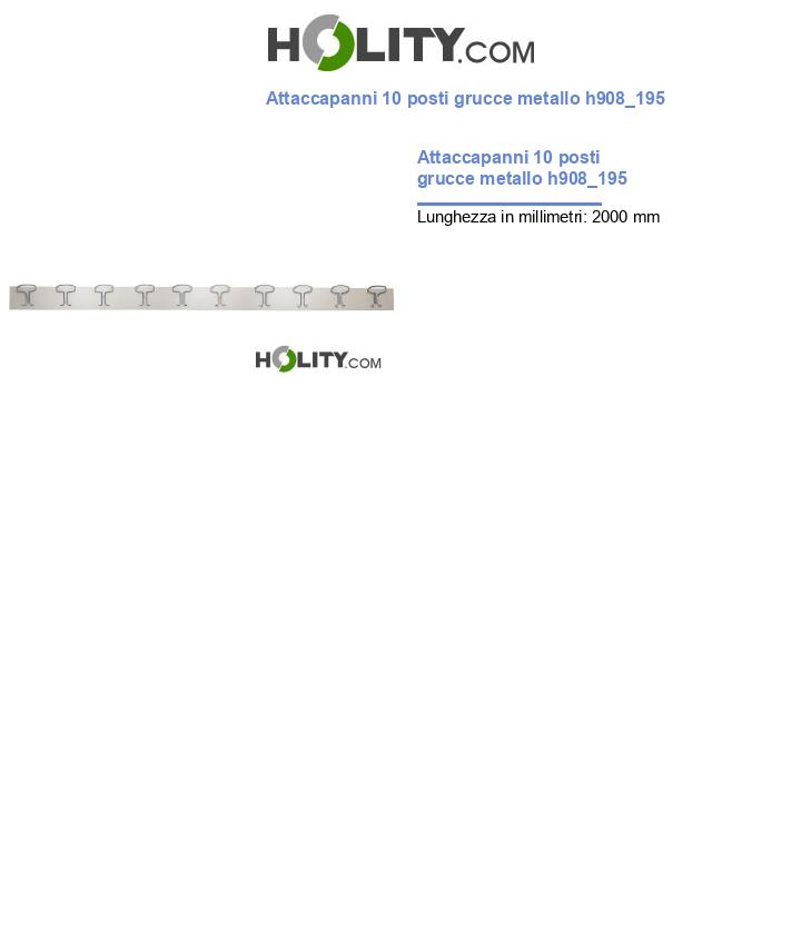 Attaccapanni 10 posti grucce metallo h908_195