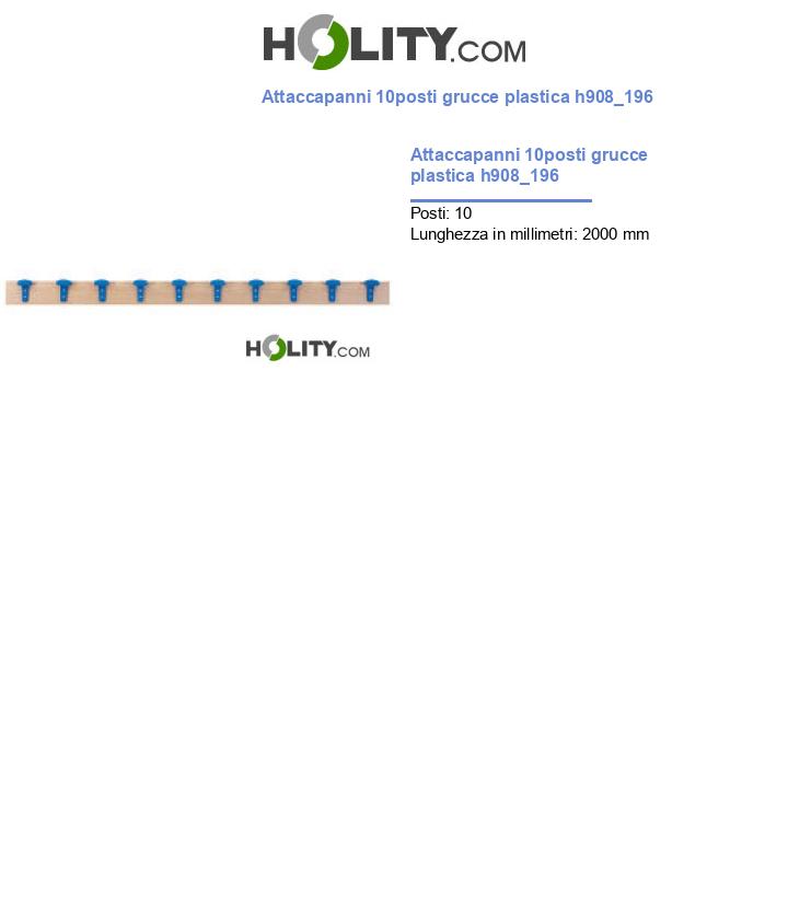 Attaccapanni 10posti grucce plastica h908_196