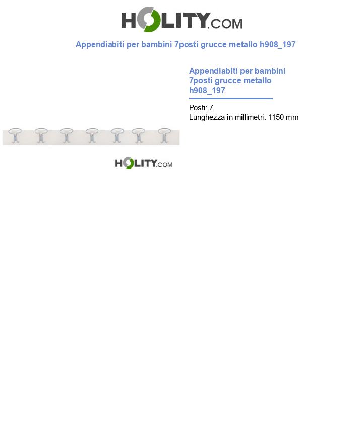 Appendiabiti per bambini 7posti grucce metallo h908_197
