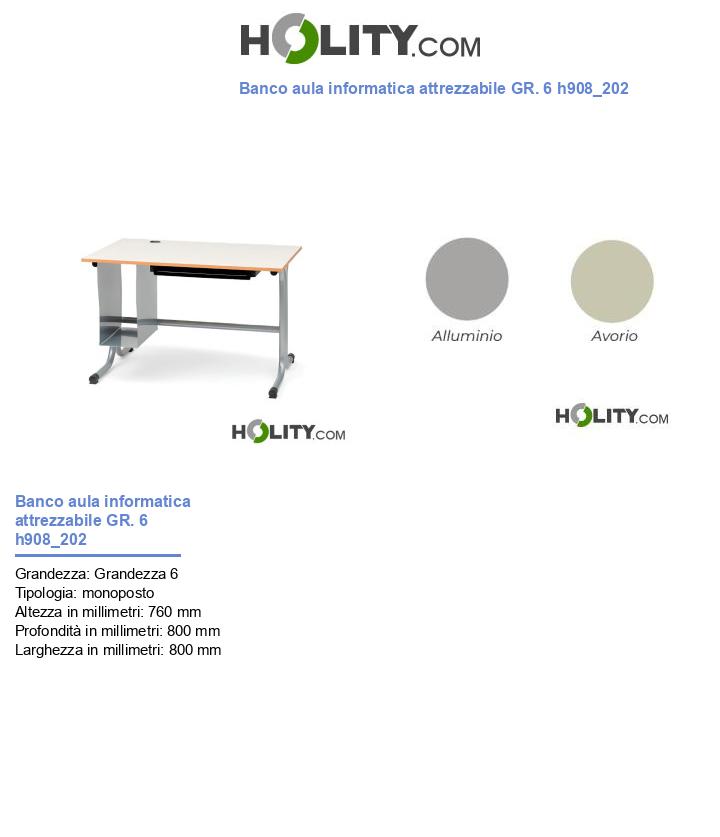 Banco aula informatica attrezzabile GR. 6 h908_202