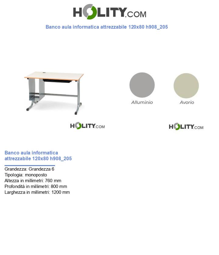 Banco aula informatica attrezzabile 120x80 h908_205