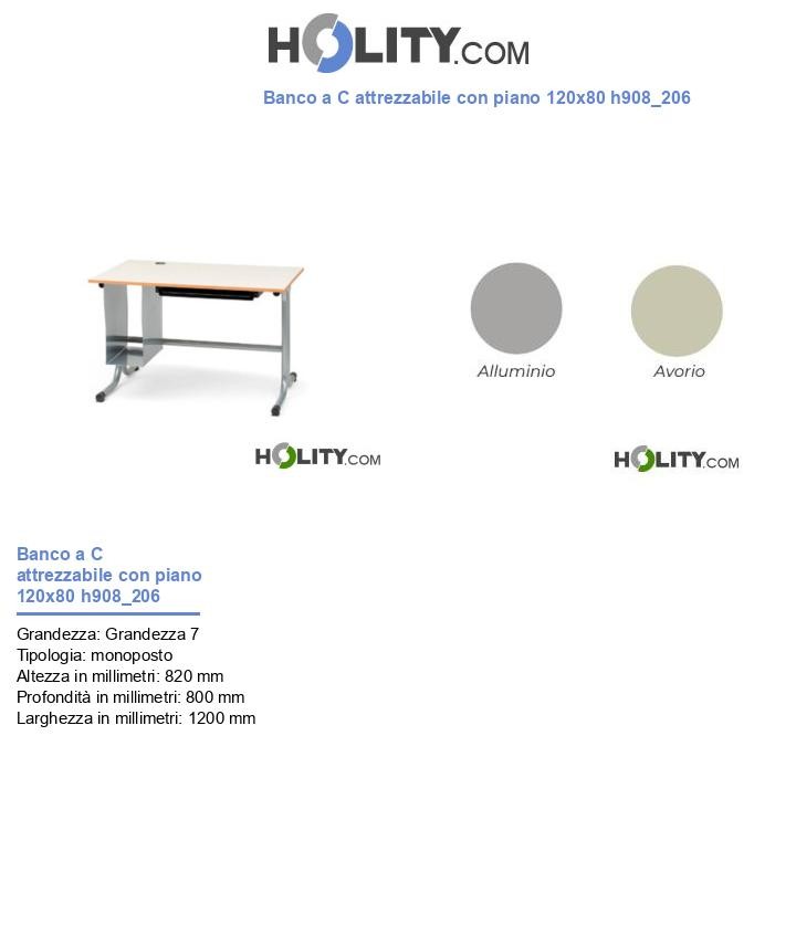Banco a C attrezzabile con piano 120x80 h908_206