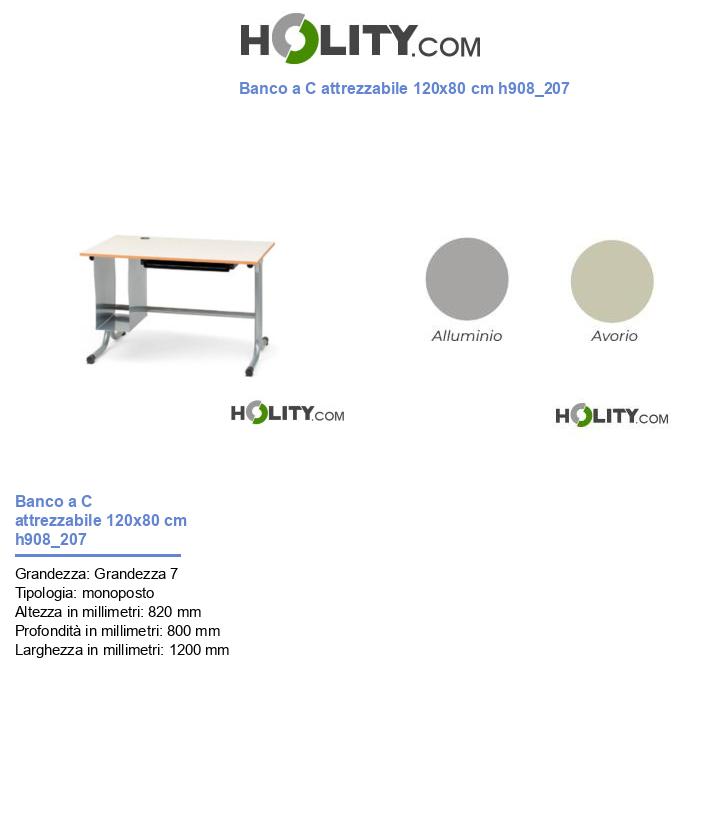 Banco a C attrezzabile 120x80 cm h908_207