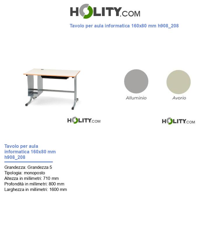 Tavolo per aula informatica 160x80 mm h908_208